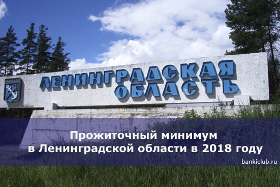 Прожиточный минимум в Ленинградской области в 2018 году
