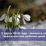 9 марта 2018 года — является ли выходным или рабочим днем