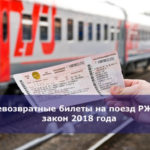 Невозвратные билеты на поезд РЖД — закон 2018 года