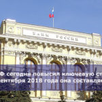 ЦБ РФ сегодня повысил ключевую ставку — с 17 сентября 2018 года она составляет 7,5%