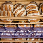 Подорожание хлеба в России осенью 2018 года может составить около 10%