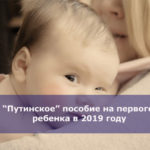 “Путинское” пособие на первого ребенка в 2019 году