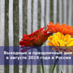 Выходные и праздничные дни в августе 2019 года в России