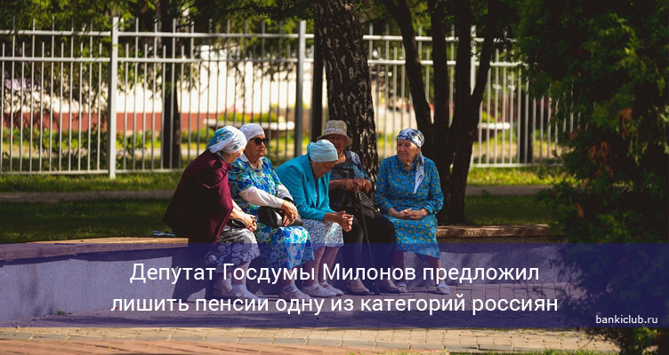 Депутат Госдумы Милонов предложил лишить пенсии одну из категорий россиян