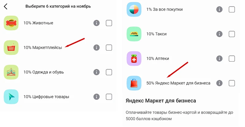 Категории кэшбэка на ноябрь 2025 года по бизнес карте Альфа-Банка